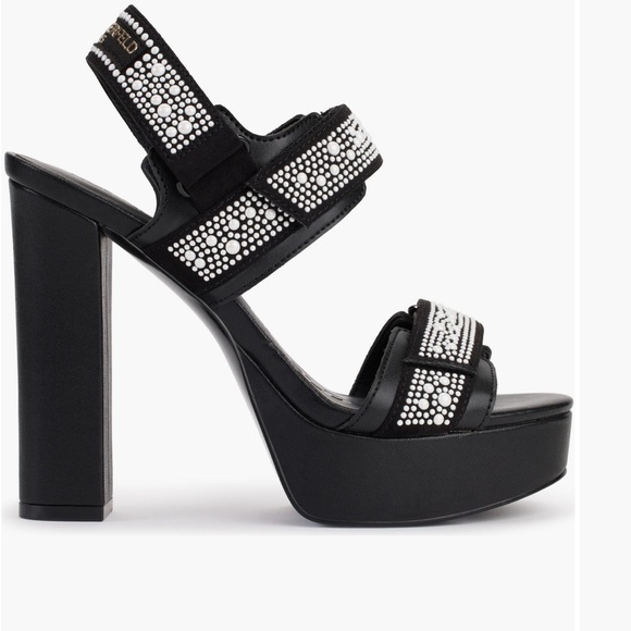 Karl lagerfeld Paris Alessia Faux Pearl Platform Sandal nwt - Picture 6 of 10
